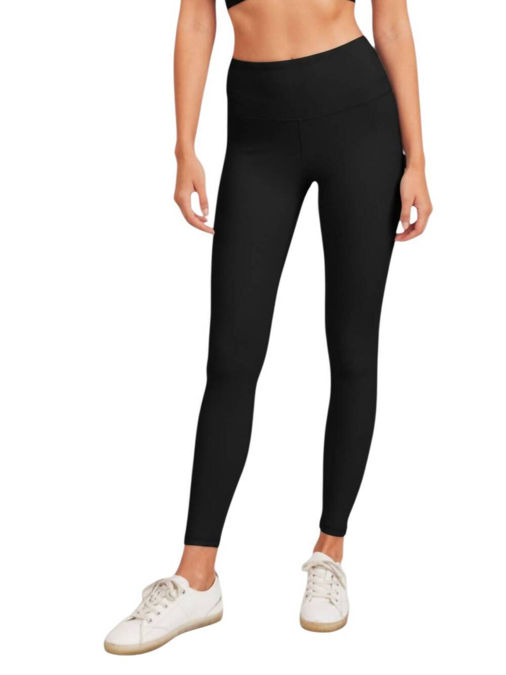 NEW MONO B ribbed lycra leggings in black